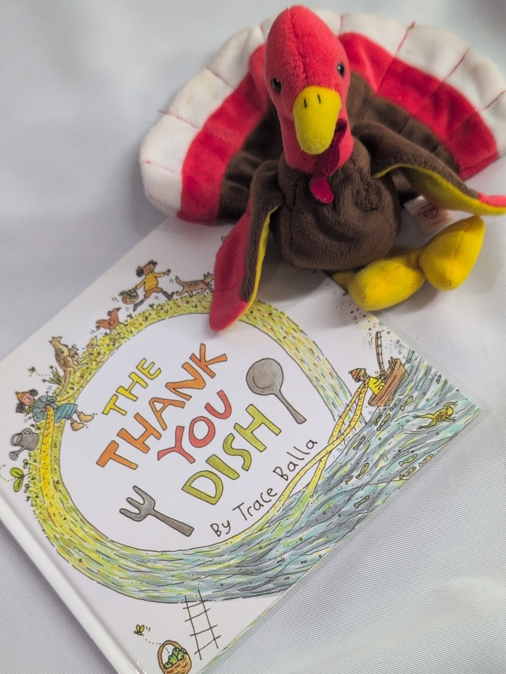 Ty Plush Turkey Beanie Baby And Book Bundle